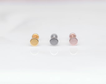 3mm DISC Threadless Stainless Steel Piercing - Nose/Tragus/Cartilage/Conch/Forward Helix Piercing - Push Pin Piercing