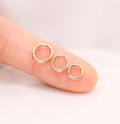 Tiny 14K Gold Clicker Ring • 18G Solid Gold Hoop, 4mm 5mm 6mm Ring, Tiny Tragus Hoop, Cartilage/Helix/ Earrings, Super Tiny Ring, Small Hoop product logo