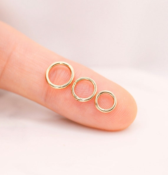 Clicker 5mm Cartilage Hoop Tiny 14K Gold Clicker Ring • 18G Solid