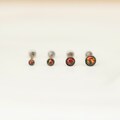 FIRE BLACK Opal 20G Labret Stud Threadless - Tragus/Cartilage/Conch/Forward Helix Piercing - Push Pin Piercing - Nose Stud product logo