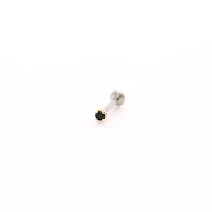 14k Gold Tiny 1.5mm CZ Gem Earring Threadless Labret - EarlobeTragus/Cartilage/Conch/Helix Labret - Dainty Gold Stud - Gold Push Pin Labret