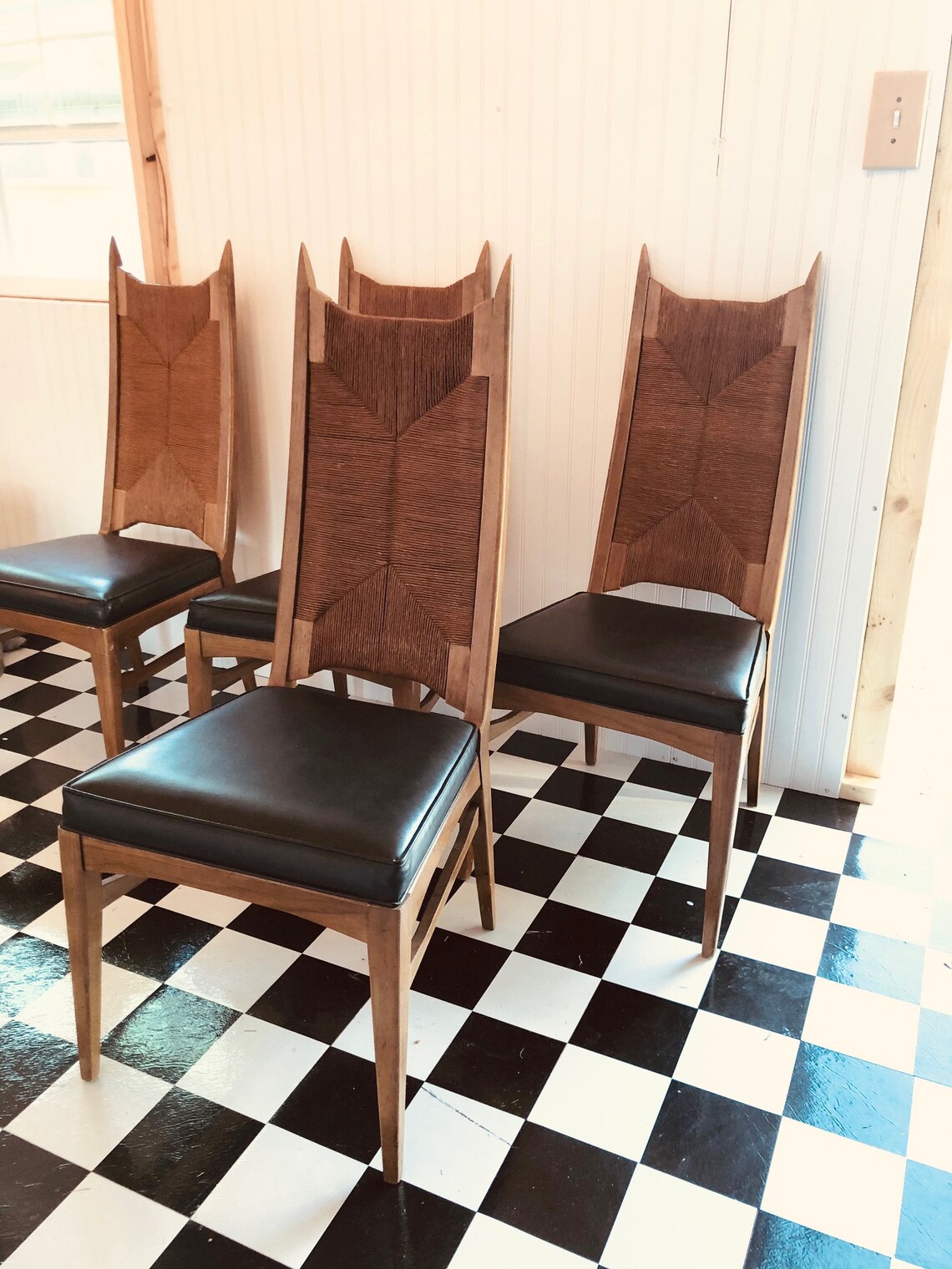 Set of 4 Vintage MCM Dining Chairs by B.F. Huntley Furniture Etsy