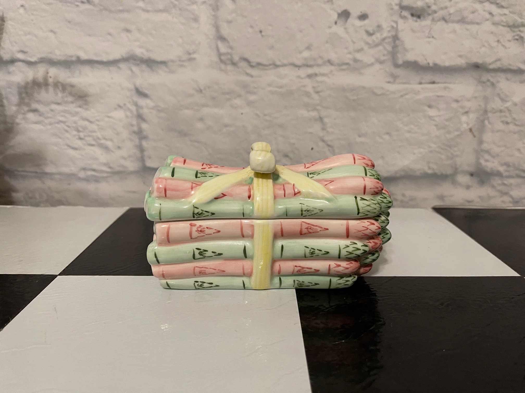 Plato de espárragos rosados y verdes | Etsy