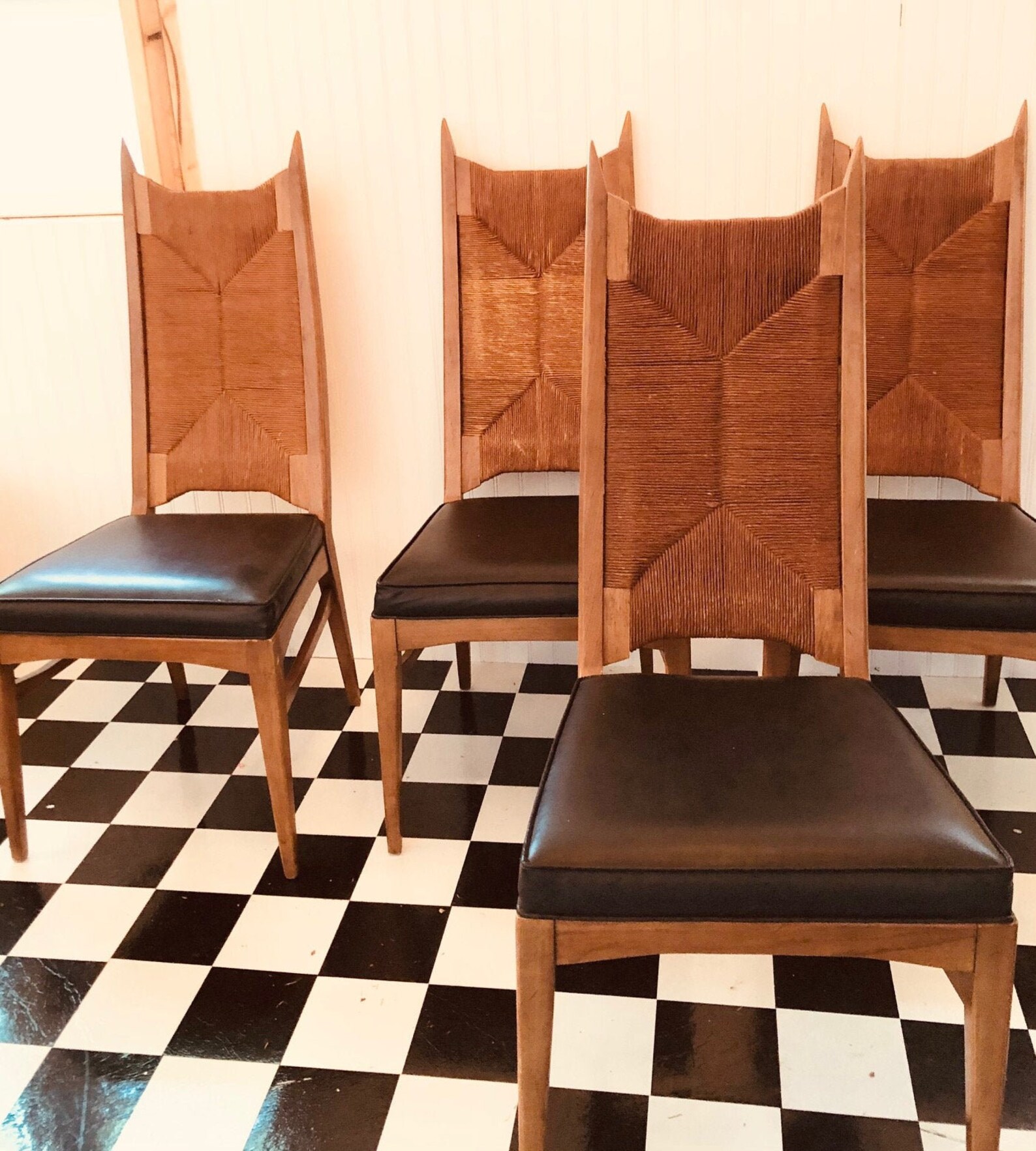 Set of 4 Vintage MCM Dining Chairs by B.F. Huntley Furniture Etsy