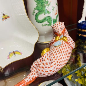 Herend Sea Otter, Herend Otter Eating Oysters, Herend Rust Fishnet, Vintage Herend, Herend Porcelain, Made in Hungary, Estate Herend