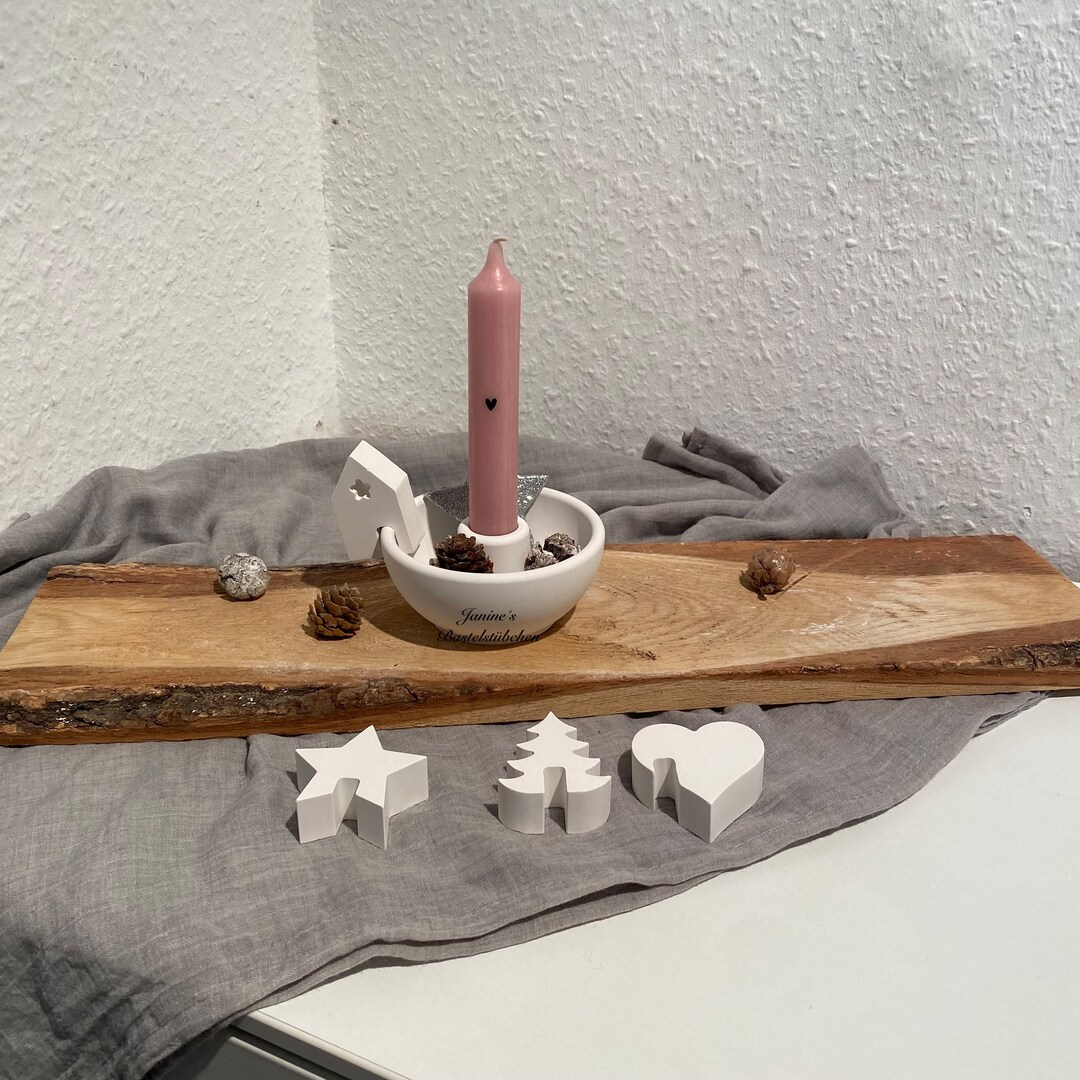 Candlestick / Christmas / Candlestick Rings / Heart / Scandi / Etsy