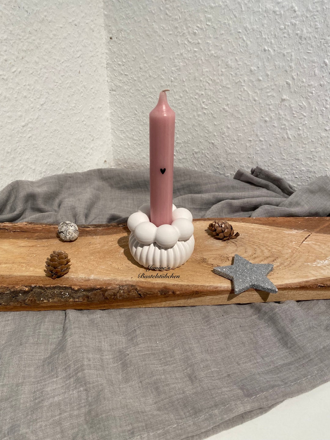 Candlestick / Christmas / Candlestick Rings / Heart / Scandi / Etsy