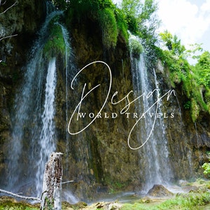 Waterfall Plitvice Lakes Croatia | Waterfall photography | waterfall print | nature art | travel poster digital download printable