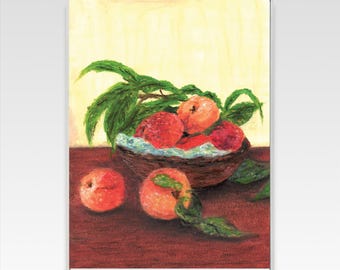Peach Basket - Oil Pastel Print