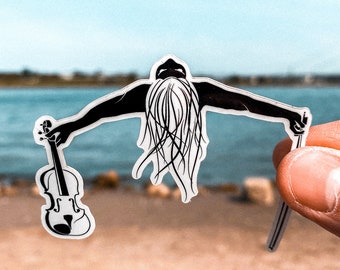 Sticker: Violinist at the Beach