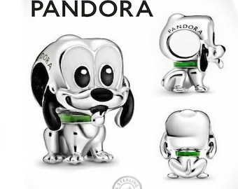 Genuine Disney's Pluto Dog Sterling S925 Silver Pandora Charm Hallmarked