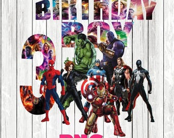 Avengers png, Superheroes birthday, Spiderman, Wolverine, Thor, Hulk, Captain America, printable, sublimation image, transparent background