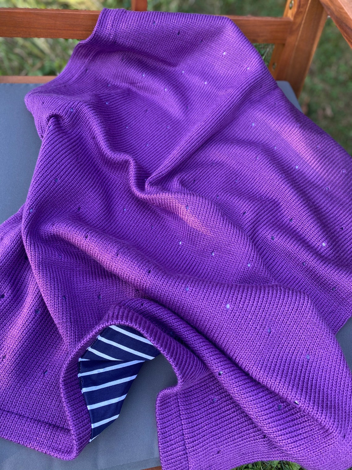 Purple baby knit blanket new born blanket pram knitted Etsy