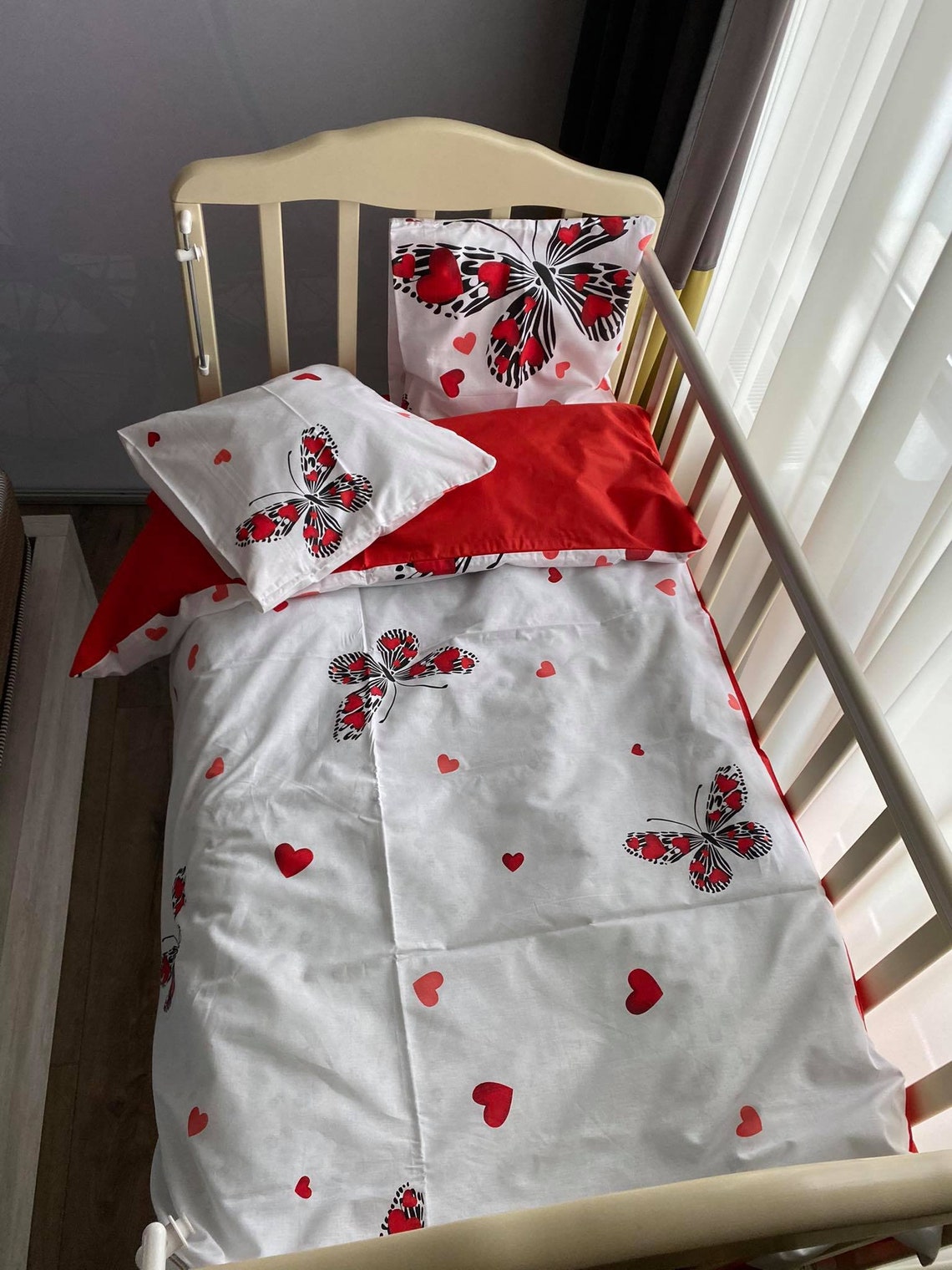 Butterfly Girl Crib Bedding Butterfly Baby Bedding Set Crib Etsy