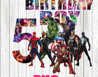 Avengers png, Superheroes birthday, Spiderman, Wolverine, Thor, Hulk, Captain America, printable, sublimation image, transparent background