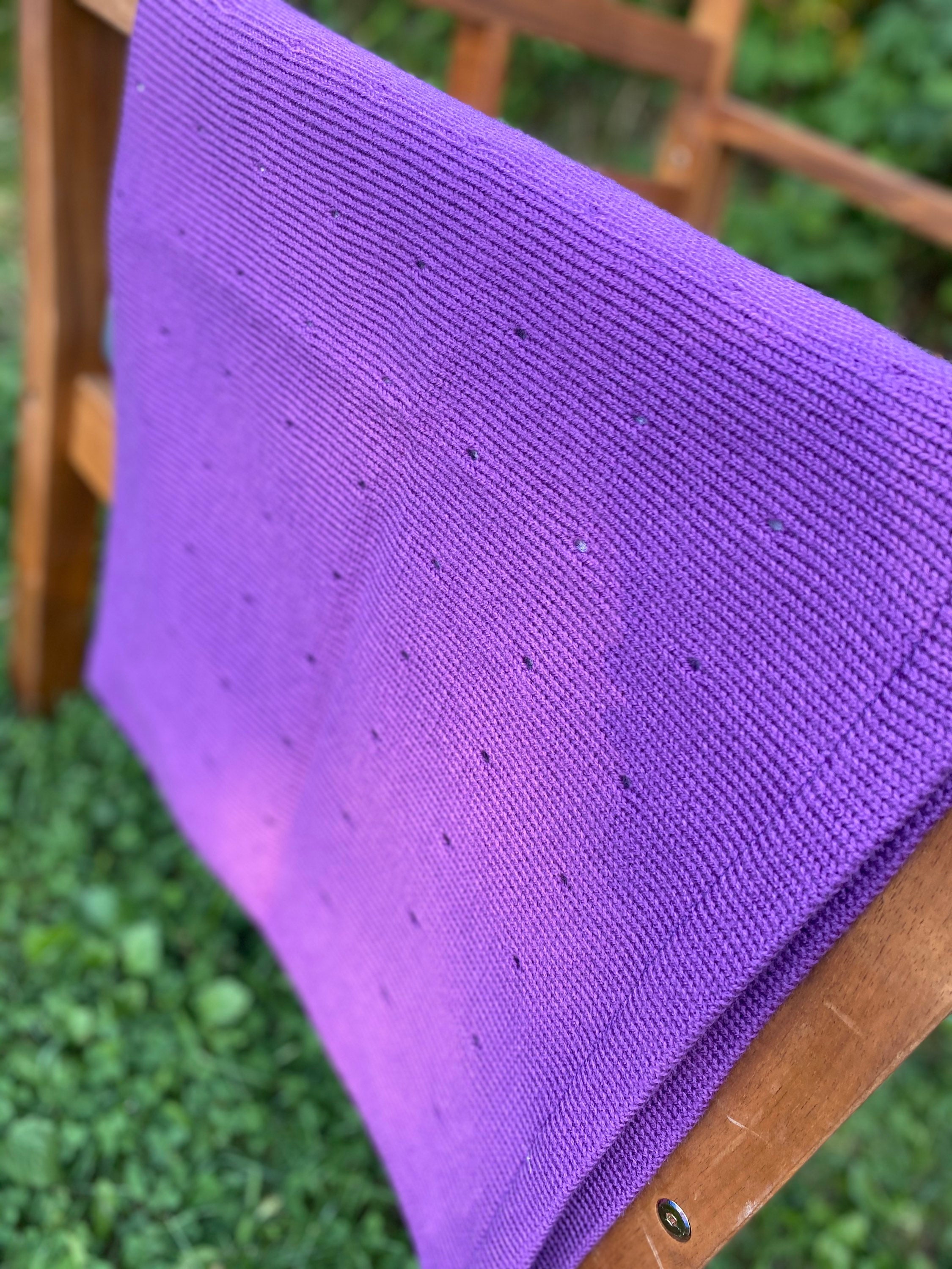 Purple baby knit blanket new born blanket pram knitted Etsy