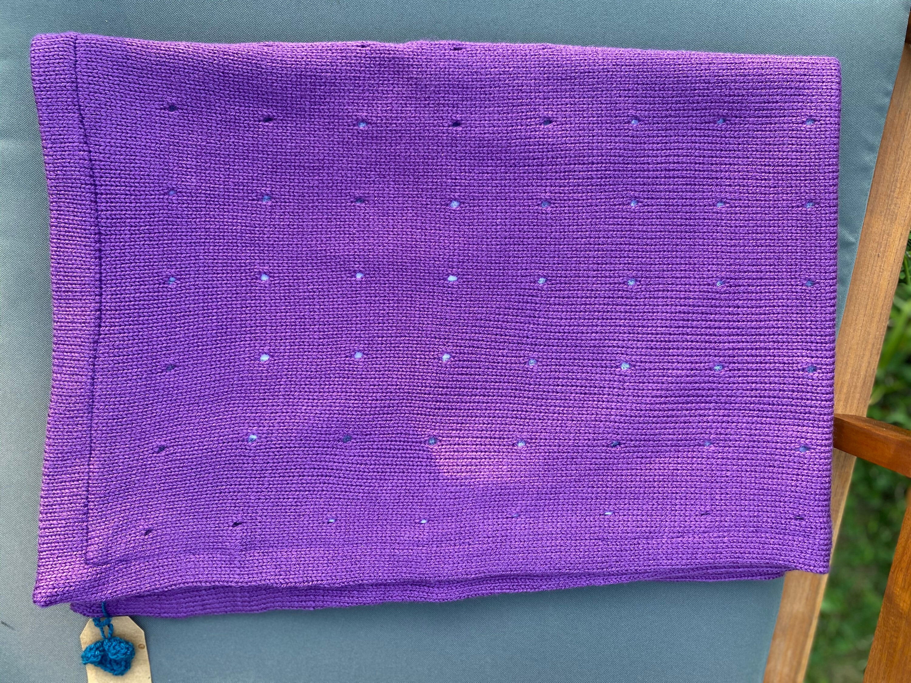 Purple baby knit blanket new born blanket pram knitted Etsy