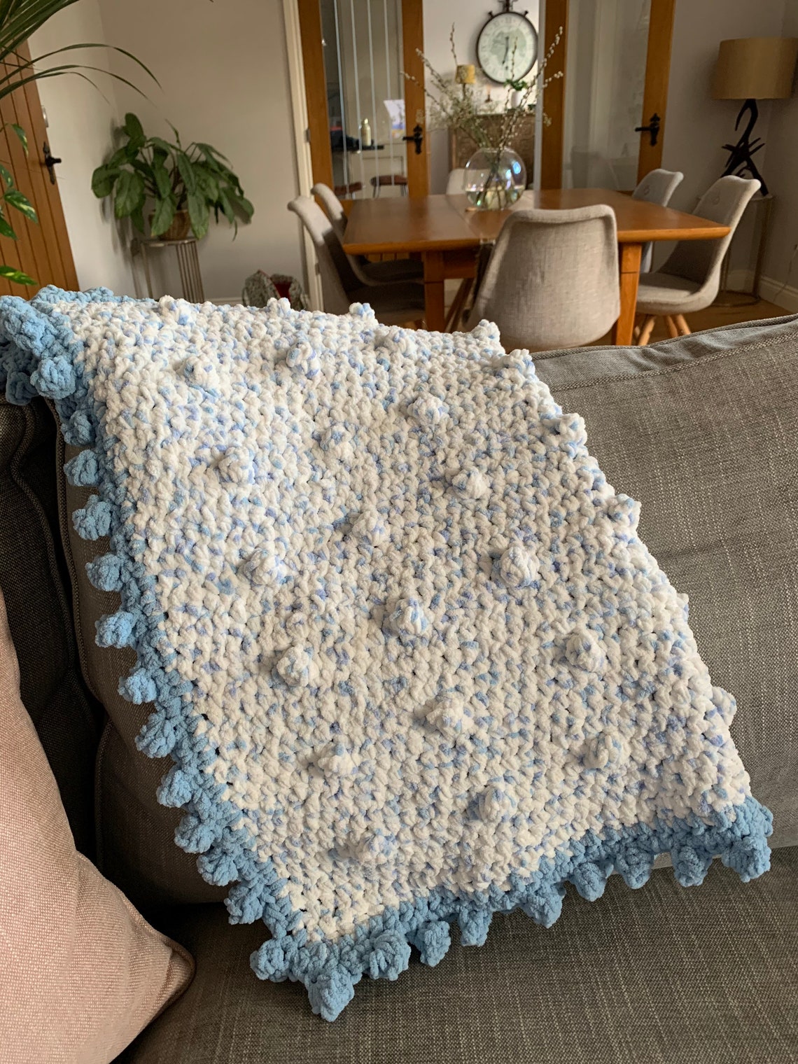 Chenille Homemade Crochet Baby Blanket Etsy