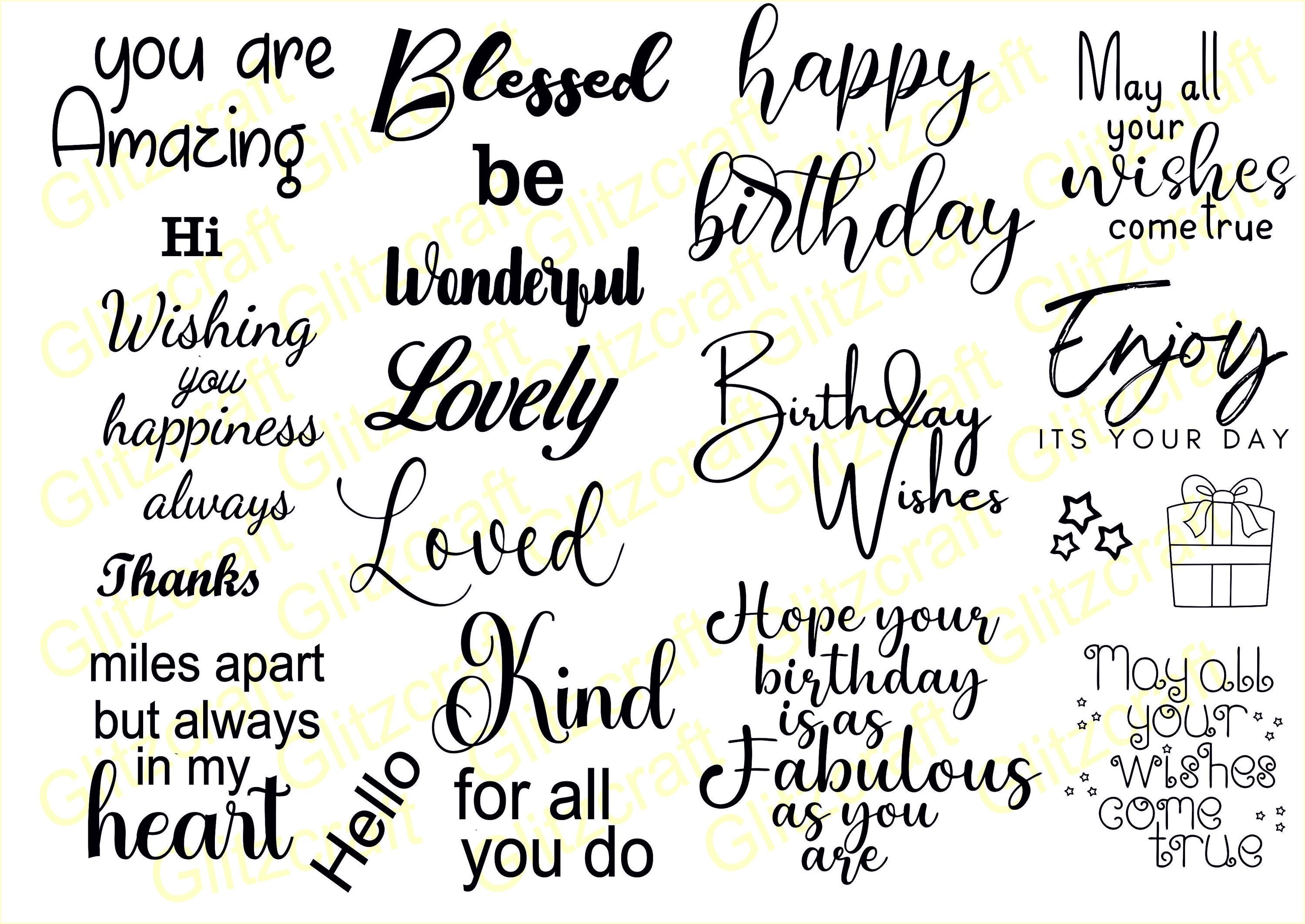 Sentiments For Card Making Sentiments File, Sentimental Bundle File, Printable Card Making, JPG ...