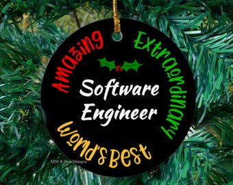 Amazing Extraordinary World's Best Software Engineer Aluminum Ornament, Software Engineer Christmas Ornament Gifts, IT Gifts