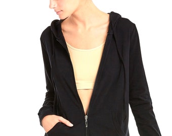 thin black zip up hoodie