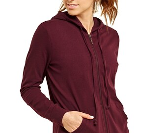 maroon zip up hoodie womens
