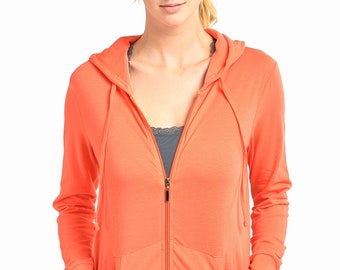 Battleraddle FedUp Orange Sleeve Print Womens Thin Cotton Lightweight Hoodie Battleraddle FedUp Orange Sleeve Print Womens Thin Cotton Lightweight Hoodie
