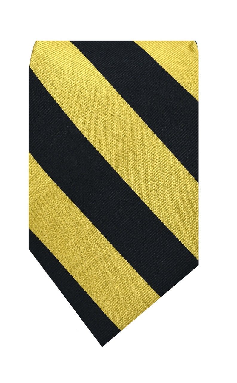 Men/'s 5pc Striped Necktie Bowtie Cufflink Handkerchief Gift Box Set Black Gold