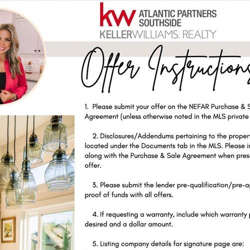 Offer Instructions Real Estate Agent Template Etsy