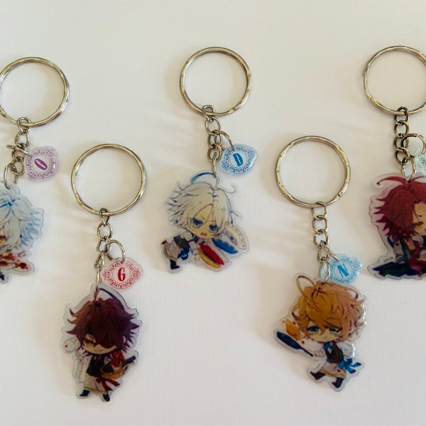 chibi Piofiore night bell keychain - Piofiore no banshou Orlok Dante Yang Gilbert Nicola otome game limited edition otomate garden acrylic