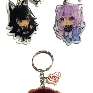 Hololive Gamers Vtuber Mio Okayu Korone chibi acrylic double sided transparent keychain