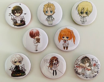 Badges buttons mirror Chibi Vampire Knight Kaname Aidou Ichijou Shiki Rima Zero Yuuki Anime Manga Otome game