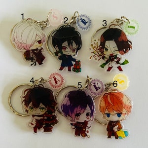Chibi Diabolik Lovers Keychain Subaru Reiji Laito Ayato Kanato Shu Yuma Kou Ruki Azusa Carla Shin Sakamaki Mukami Tsukinami manga anime otome