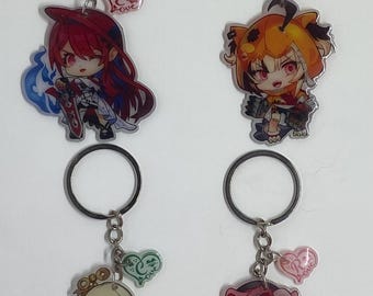 Vtuber Hololive Justice Elisabeth Gigi Cecilia Raora Chibi acryl dubbelzijdig duidelijke sleutelhanger