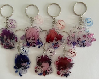 Olympia Soirée keychain chibi Yosuga Rikuu Himuka Kuroba Tokisada Akaza Byakuya otome game