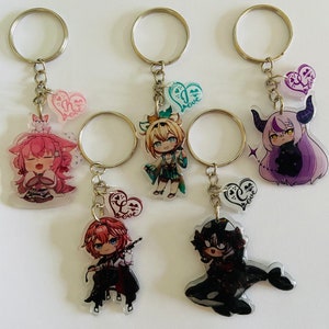 Hololive Vtuber keychain 6th gen holox chibi Kiyori Iroha La+Darkness Lui Chloe acrylic double side transparent manga