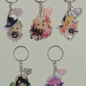 Hololive GEN 2 Vtuber Shion Ayame Choco Subaru Aqua chibi acrylic double sided transparent keychain