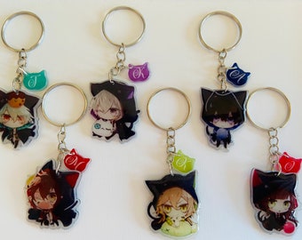 CxM chibi keychain Necklace x Malice kitties Takeru Kei Aiji Mineo Kageyuki Ichika manga otome anime acrylic double sided transparent