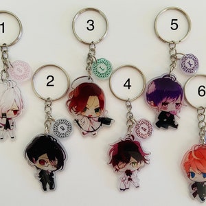 Keychain Chibi Diabolik Lovers otomate garden 2022 Valentine&#39;s Day anime Subaru Reiji Laito Ayato Kanato Shin Yuma Kou Azusa Ruki Carla Shin