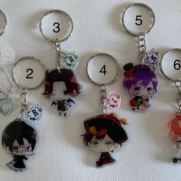 Diabolik Lovers chibi keychain otome manga anime acrylic Subaru Reiji Ayato Raito Kanato Shu Yuma Kou Azusa Ruki Carla Shin Halloween