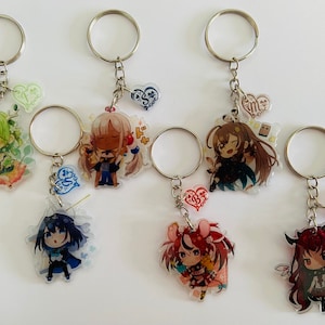 Chibi Hololive Vtuber Sana Fauna Kronii Mumei Baelz Irys Acrylic Double Sided Transparent Keychain