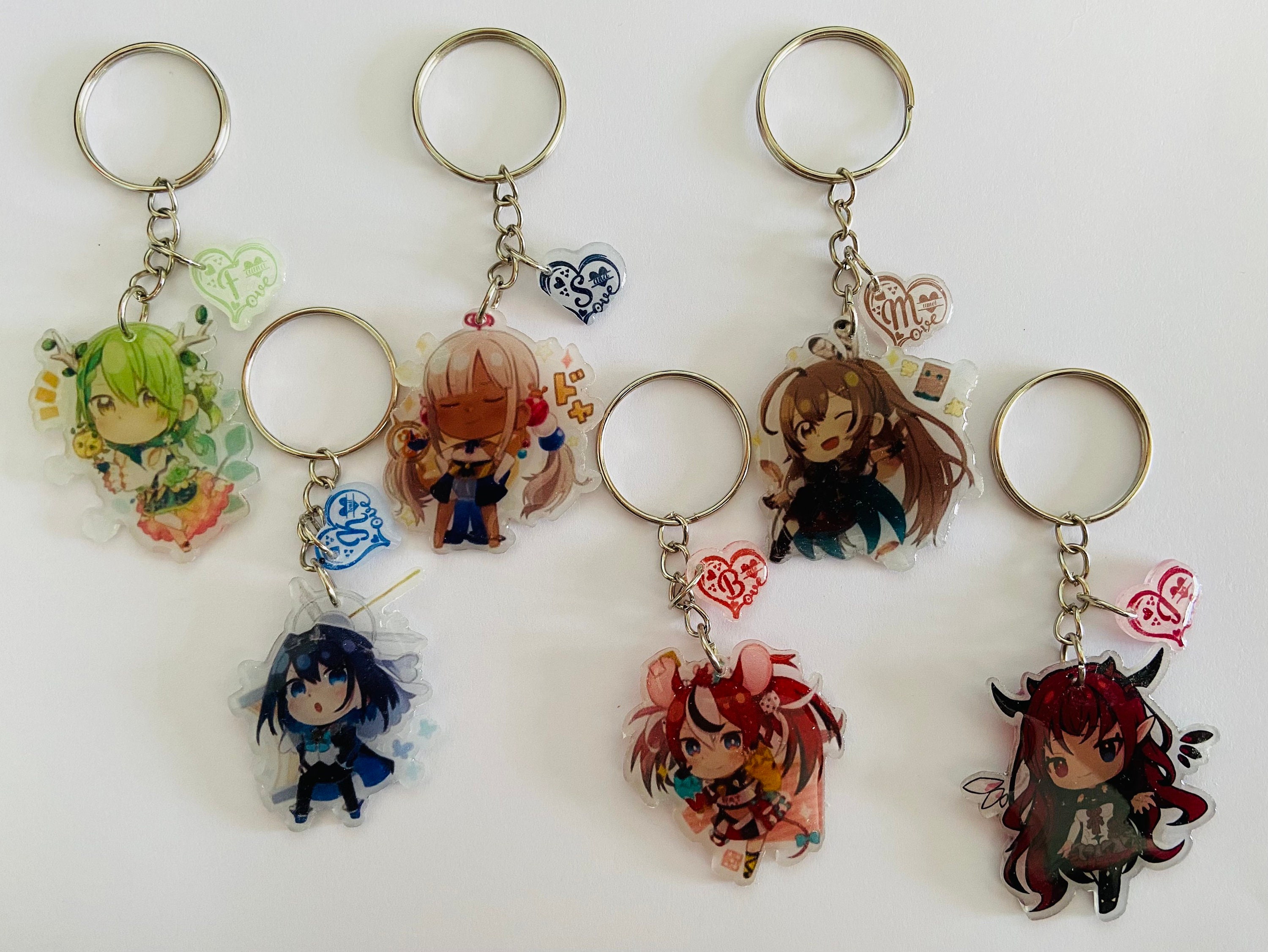 Keychain Chibi Hololive Vtuber Sana Fauna Kronii Mumei Baelz Etsy