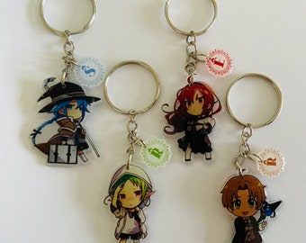Anime Manga Chibi Mushoku Tensei Roxy Eris Sylphiette Rudeus Acrylic Keychain Double Sided Transparent