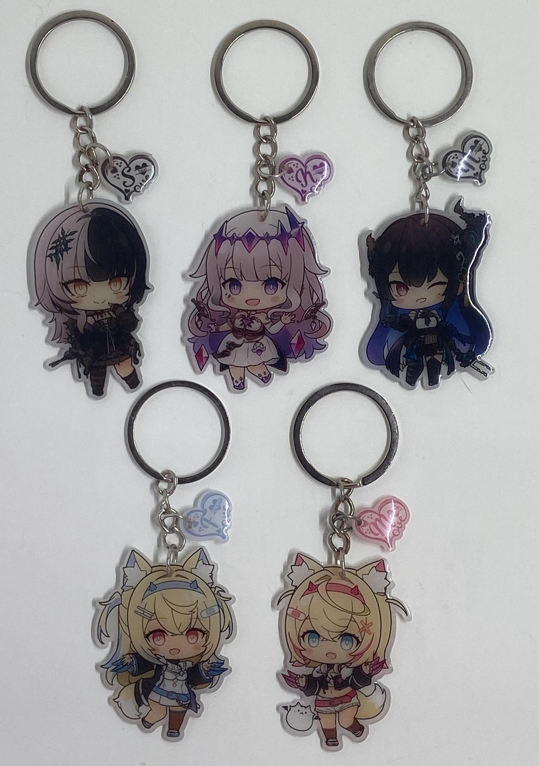Vtuber Hololive Advent Shiori Koseki Nerissa Fuwawa Mococo Chibi Acrylic Double Sided Transparent Keychain
