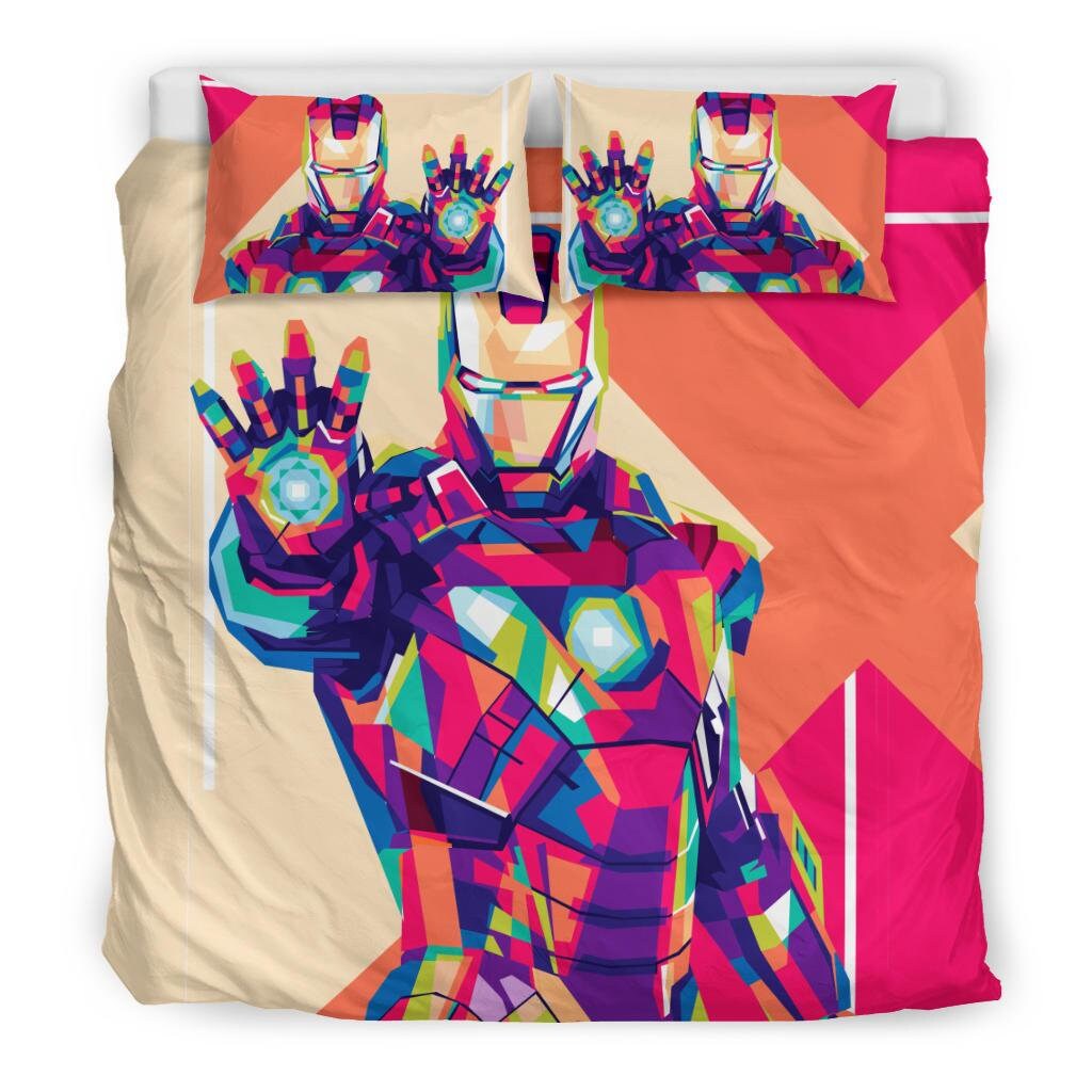 Iron Man Bedding Set Marvel Duvet Cover 2 Pillow Cases Etsy