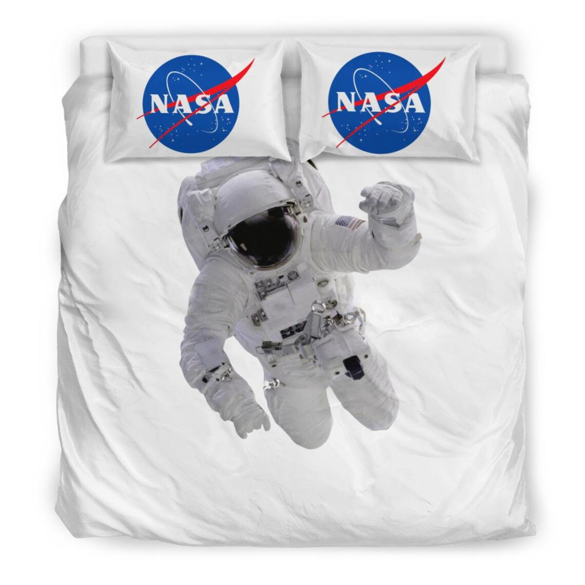 Nasa Astronaut Bedding Set Duvet Cover 2 Pillow Cases Etsy
