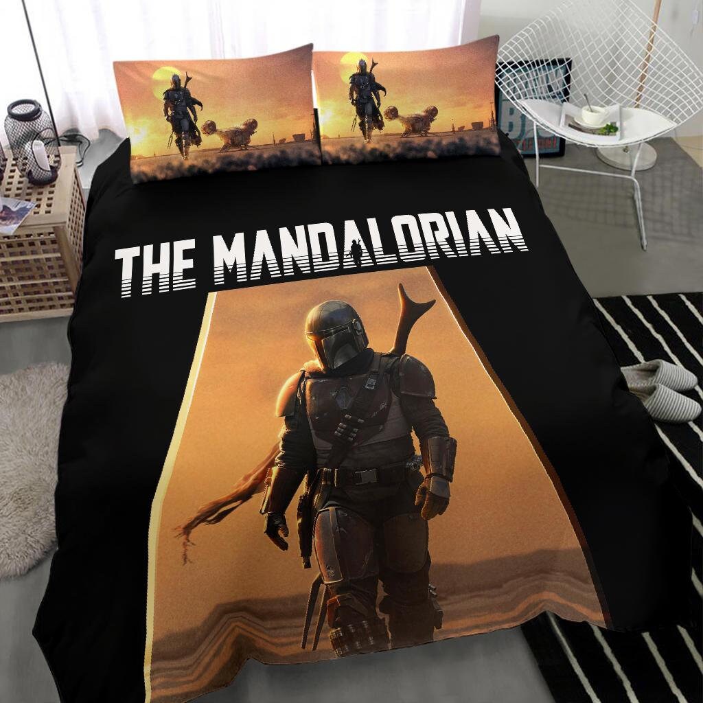 The Mandalorian Bedding Set Star Wars Duvet Cover 2 Pillow Etsy UK