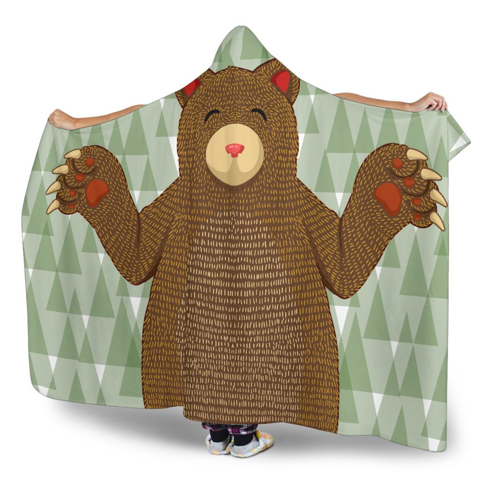 Bear Hooded Blanket Camping Hiking Exploring Hooded Blanket Etsy