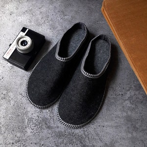 Men's Ultralight Grey Felt Slippers  Gift For Him