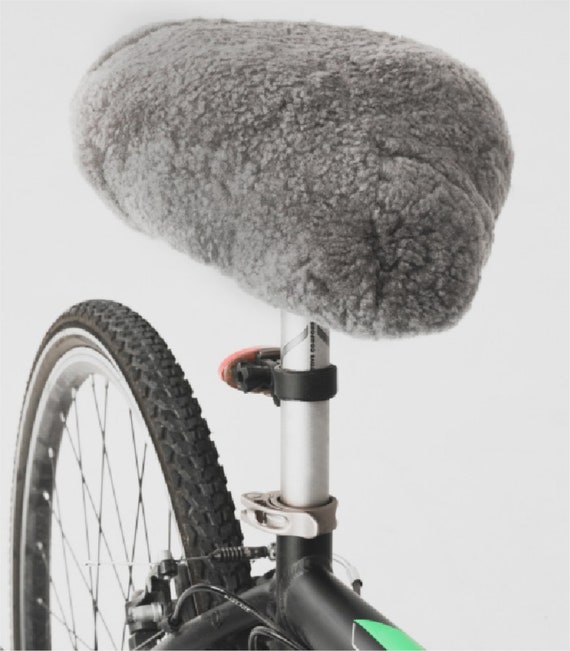 Coprisella da bici in pelle di pecora, copertura sella in pelle di pecora  naturale per bicicletta